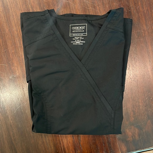 Cherokee Revolution Scrubs. Black. Size Small. Pants are Small Tall. Like new. - Picture 1 of 3